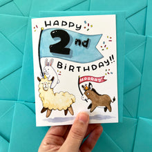 Load image into Gallery viewer, Happy 2nd Birthday Card
