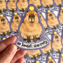 Load image into Gallery viewer, No Thoughts Head Empty Capybara Vinyl Die Cut Weatherproof Sticker