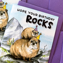 Load image into Gallery viewer, Hope Your Birthday Rocks Rock Hyrax Birthday Card