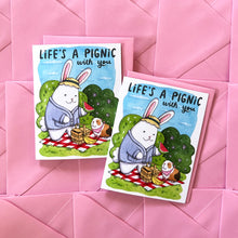 Load image into Gallery viewer, Life's A Pignic With You Bunny Guinea Pig Love Friendship Card