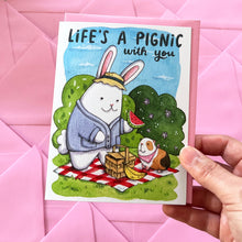 Load image into Gallery viewer, Life's A Pignic With You Bunny Guinea Pig Love Friendship Card