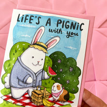 Load image into Gallery viewer, Life's A Pignic With You Bunny Guinea Pig Love Friendship Card