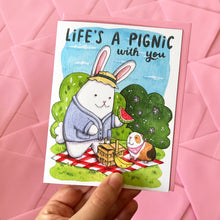 Load image into Gallery viewer, Life's A Pignic With You Bunny Guinea Pig Love Friendship Card