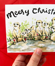Load image into Gallery viewer, Meery Christmas Meerkats Holiday Card

