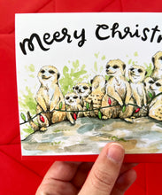 Load image into Gallery viewer, Meery Christmas Meerkats Holiday Card