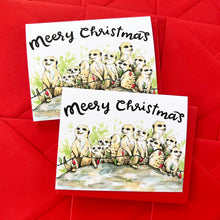 Load image into Gallery viewer, Meery Christmas Meerkats Holiday Card