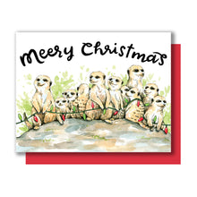 Load image into Gallery viewer, Meery Christmas Meerkats Holiday Card