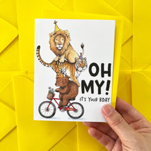 Load image into Gallery viewer, Lions, Tigers and Bears Oh My! Happy Birthday Card