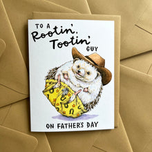 Load image into Gallery viewer, Rootin&#39; Tootin&#39; Dad Hedgehog Cowboy Father&#39;s Day Card
