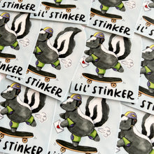 Load image into Gallery viewer, Lil' Stinker Skateboarding Skunk Vinyl Die Cut Weatherproof Sticker