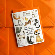 Load image into Gallery viewer, Hope You See Cute Cats Happy Birthday Card