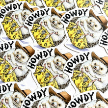 Load image into Gallery viewer, Howdy Hedgehog Cowboy Vinyl Die Cut Weatherproof Sticker