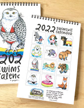 Load image into Gallery viewer, 2022 Swimsuit Animals Watercolor Wall Calendar