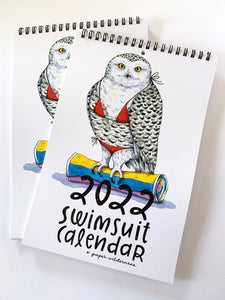 2022 Swimsuit Animals Watercolor Wall Calendar