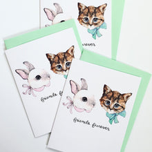 Load image into Gallery viewer, Friends Furever Bunny Kitten Friendship Best Friends Forever Card