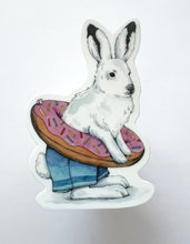 Load image into Gallery viewer, Arctic Hare in Swimsuit Vinyl Die Cut Weatherproof Sticker