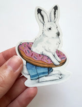 Load image into Gallery viewer, Arctic Hare in Swimsuit Vinyl Die Cut Weatherproof Sticker