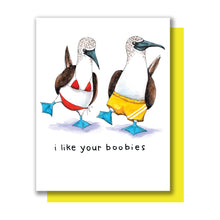 Load image into Gallery viewer, I Like Your Boobies Blue-footed Booby Card
