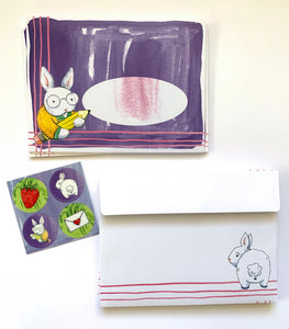 Bunny Letter Writing Kit Stationery Set Snail Mail Kit