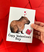 Load image into Gallery viewer, Capy Valentine's Day Capybara Love Card