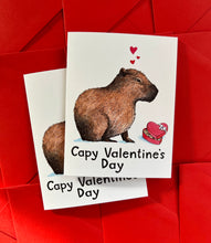 Load image into Gallery viewer, Capy Valentine's Day Capybara Love Card