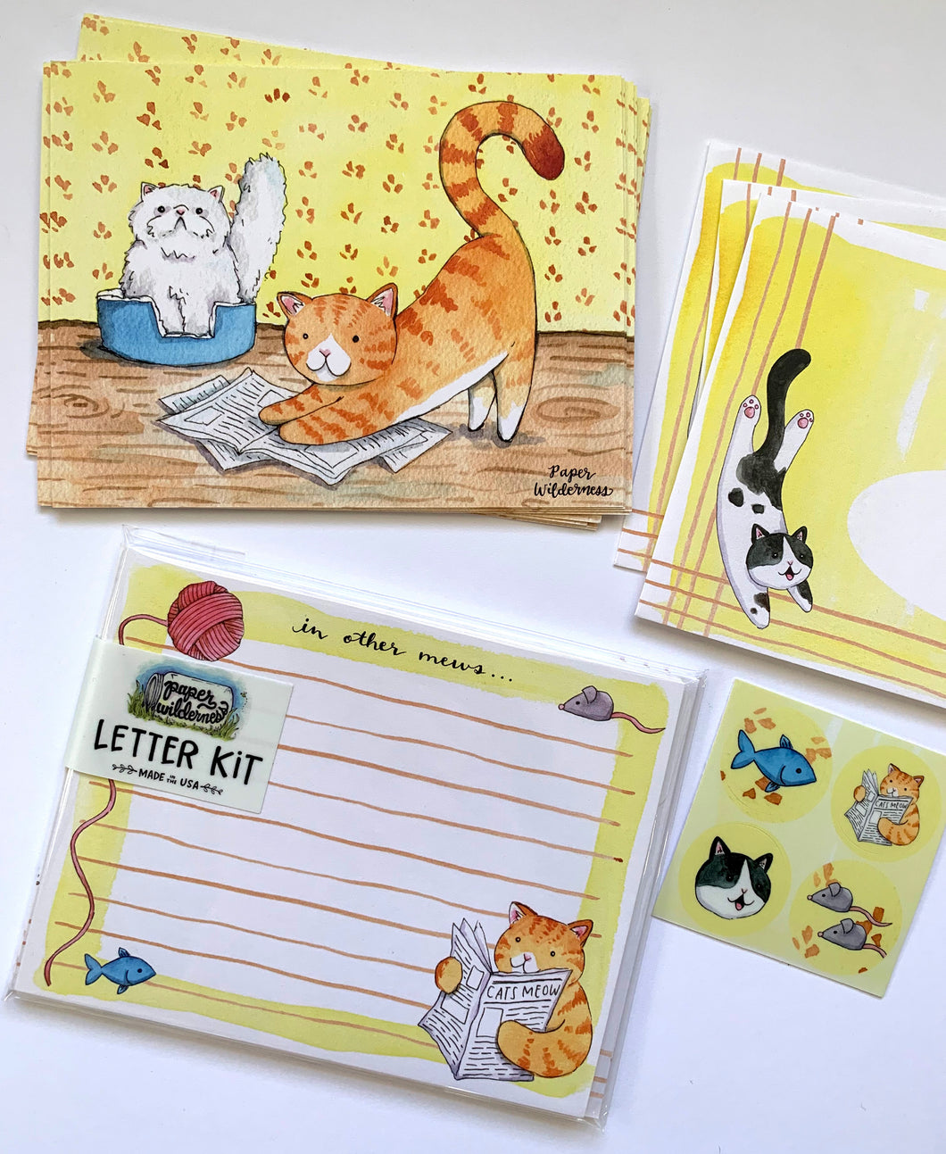 Cat Letter Writing Kit Stationery Set Snail Mail Kit