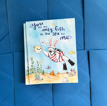 Load image into Gallery viewer, Only Fish In The Sea Scuba Bunny Love Card