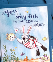 Load image into Gallery viewer, Only Fish In The Sea Scuba Bunny Love Card
