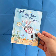 Load image into Gallery viewer, Only Fish In The Sea Scuba Bunny Love Card