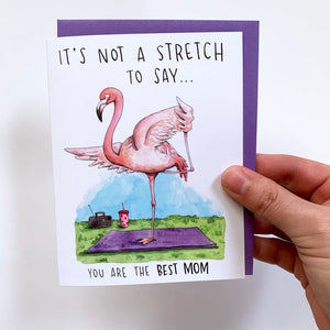 Best Mom Flamingo Yoga Mother's Day Card
