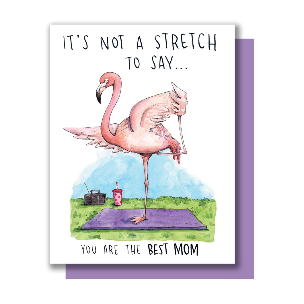 Best Mom Flamingo Yoga Mother's Day Card