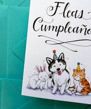 Load image into Gallery viewer, Fleas Cumpleaños Feliz Cupleaños Pets Happy Birthday Card
