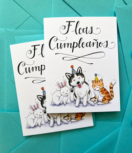 Fleas Cumpleaños Feliz Cupleaños Pets Happy Birthday Card
