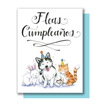Load image into Gallery viewer, Fleas Cumpleaños Feliz Cupleaños Pets Happy Birthday Card