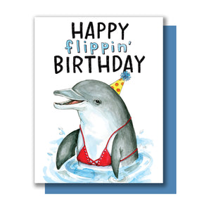 Happy Flippin' Birthday Dolphin Card