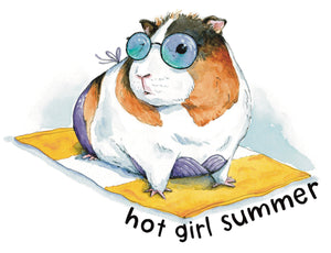 Hot Girl Summer Guinea Pig Holographic Vinyl Sticker