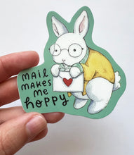 Load image into Gallery viewer, Hoppy Mail Bunny Vinyl Die Cut Weatherproof Sticker

