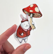 Load image into Gallery viewer, Mushroom Bunny Vinyl Die Cut Weatherproof Sticker