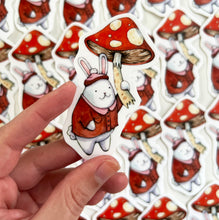 Load image into Gallery viewer, Mushroom Bunny Vinyl Die Cut Weatherproof Sticker