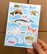 Load image into Gallery viewer, Ocean Animals Sticker Sheet