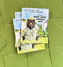 Load image into Gallery viewer, Park Ranger Bear Dad Father's Day Card