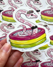 Load image into Gallery viewer, Snake in Swimsuit Vinyl Die Cut Weatherproof Sticker