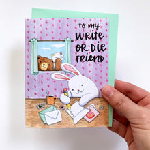 Load image into Gallery viewer, To My Write Or Die Friend Pen Pal Bunny Card