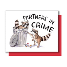 Load image into Gallery viewer, Partners In Crime Raccoons In Trash Love Card