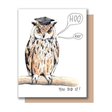 Load image into Gallery viewer, Graduation Owl Hooray You Did It Grad Card