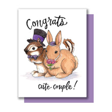 Load image into Gallery viewer, Congrats Cute Couple Woodland Animals Wedding Card