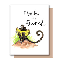 Load image into Gallery viewer, Thanks A Bunch Monkey And Bananas Thank You Card