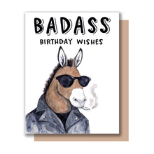 Load image into Gallery viewer, Badass Birthday Wishes Donkey Happy Birthday Card
