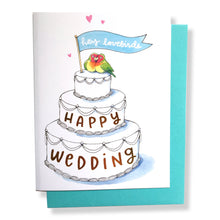 Load image into Gallery viewer, Hey Lovebirds Happy Wedding Gold Foil Card