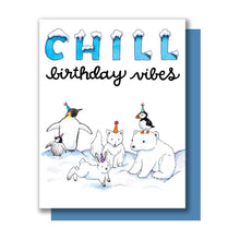 Load image into Gallery viewer, Chill Birthday Vibes Arctic Animals Happy Birthday Card
